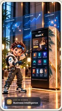 Exploded view of the five Kiosk X layers