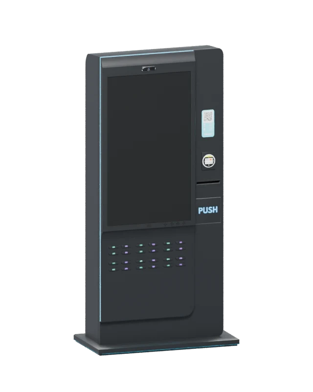 KioskX smart vending cabinet with touchscreen